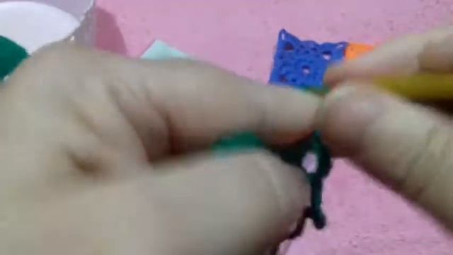 Вязание квадрата крючком.Соединение мотивов во время работы.#Вязание#ЛюдмилаДенисова