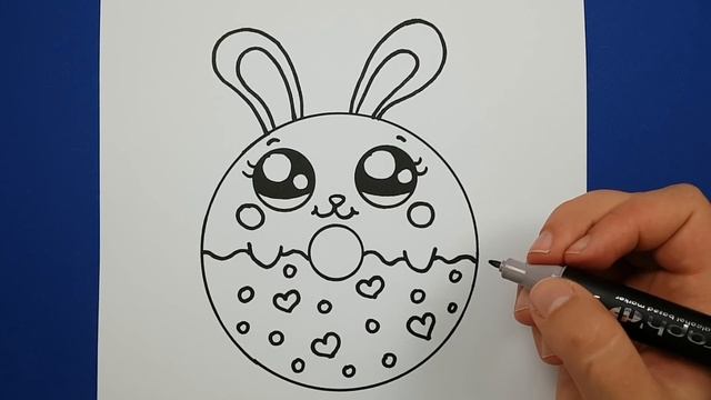 HOW TO DRAW A SUPER CUTE BUNNY DONUT EASY - HAPPY DRAWINGS смотреть онлайн