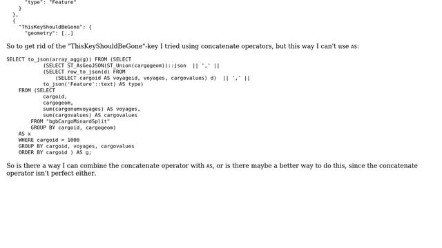 Databases: How to combine concatenate operator on JSON values with AS? смотреть онлайн