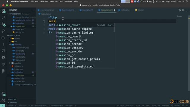 34 Create Logout in PHP - Session Destroy in PHP - Dot Code - پي ايچ پي په پښتو کې смотреть онлайн