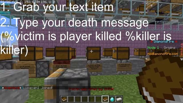 How to make a death message in diamondfire (Minecraft Server) смотреть онлайн
