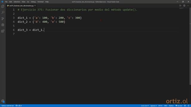 Python - Ejercicio 375: Fusionar dos Diccionarios por medio del Método update() смотреть онлайн