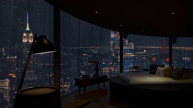 Sleep Within 5 Minutes | Rain Pouring Down The Window Of New York - The Sound Of Rain Lulls Sleep
