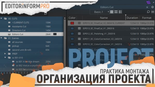 Организация проекта (Avid Media Composer) | Практика монтажа