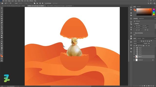 3D Duck Eggs Gradient - Tutorial Photoshop CC 2020 смотреть онлайн