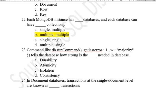 Implementation of NoSQL Databases- MCQs смотреть онлайн
