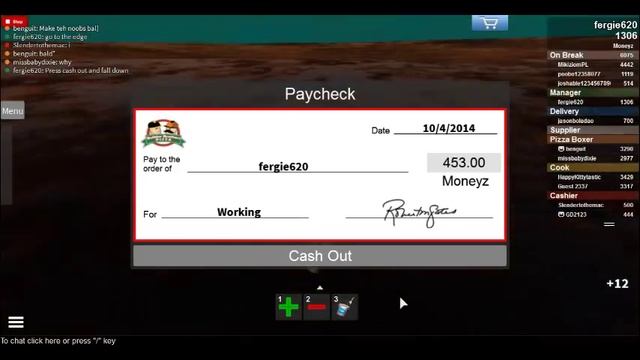 Roblox: Work at a pizza place Infinite Check glitch! [Infinite Moneyz!] смотреть онлайн