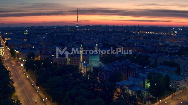 Top view of a white night at St. Petersburg Russia 10 смотреть онлайн