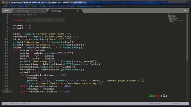 A script python to find the website administrator page смотреть онлайн