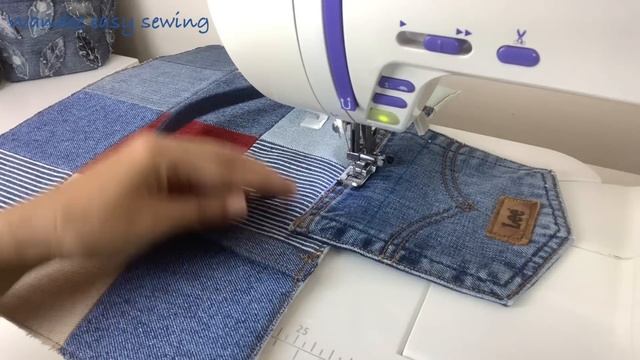 Sewing diy a denim tote bag multi pockets tutorial , tote bag patterns,diy denim patchwork tote bag смотреть онлайн