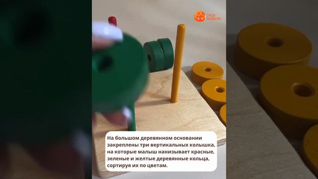 Монтессори пирамидка с цветными колышками смотреть онлайн