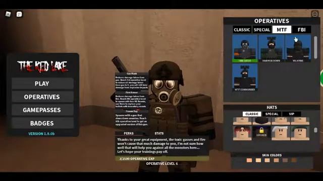 SCP: The Red Lake Roblox Operative perks and Hats смотреть онлайн