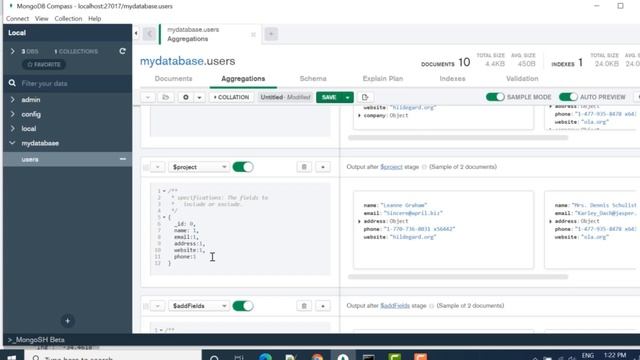 MongoDB Compass Aggregation $Unwind смотреть онлайн