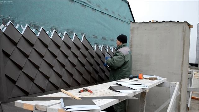Монтаж кровельной чешуи (шашки) смотреть онлайн