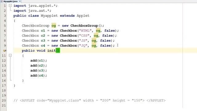 CheckboxGroup in Java Applet (Hindi) смотреть онлайн