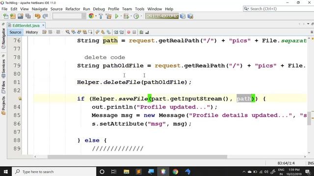 Part #11 | Delete Old Profile Pic while updating new one| TechBlog | Java Advance Project Tutorial смотреть онлайн