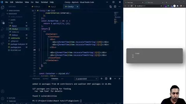 How to make a glass clock in React js | Glassmorphism | Beginner React Project смотреть онлайн