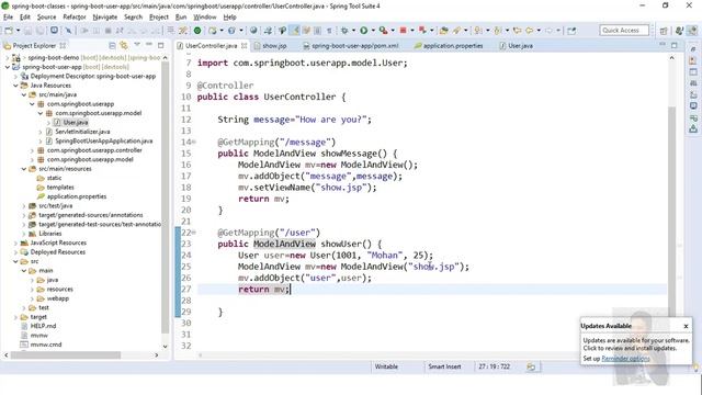 Spring Boot Part 6 - Sending Data to a View using Model смотреть онлайн