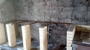 Комплекс барбекю из кирпича своими руками.  Мангальная зона. Чугунная плита.  Порядовка.