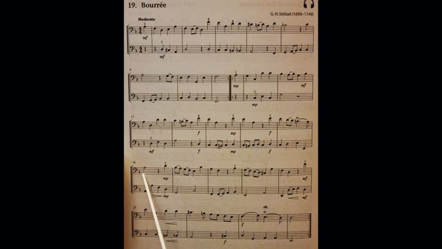19 Bourree by G.H. Stolzel top voice piano accompaniment at rehearsal speed смотреть онлайн