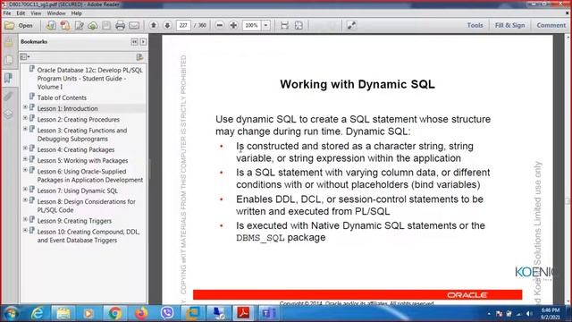 Learn 11g: Program with PL/SQL online | Koenig Solutions смотреть онлайн