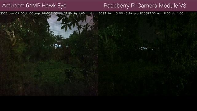 Raspberry Pi Camera Module 3 | Low Light Performance | vs Arducam 64MP Hawk-Eye | Surveillance смотреть онлайн