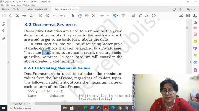 DATA HANDLING USING PANDAS II 12 IP || df.max() смотреть онлайн