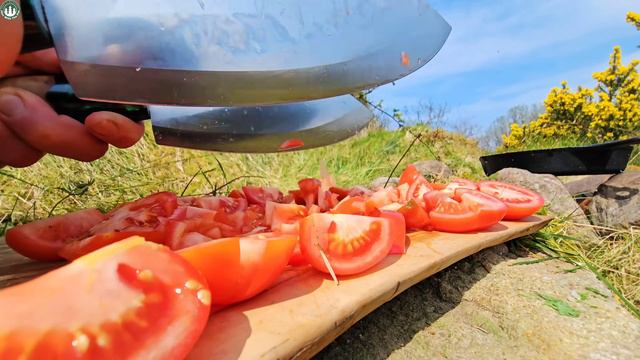 Big Beef Balls Sandwich Cooked In The Forest   Relaxing Cooking In Nature ASMR
