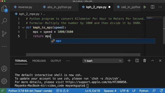 Code 31: Convert Kilometer Per Hour to Meters Per Second in Python | 365 days of Code смотреть онлайн