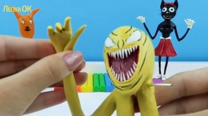 КОЛОБОК ВЕНОМ и Глотка Пожиратель из анимации Месть Колобка. Лепим мульт из пластилина с Лепка ОК