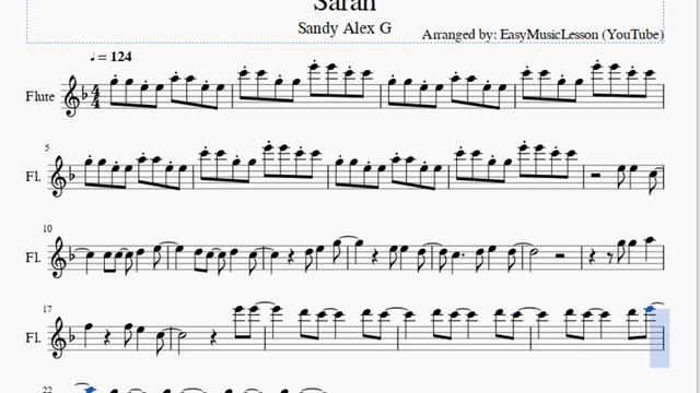 Flute Sheet Music: How to play Sarah by Sandy Alex G смотреть онлайн