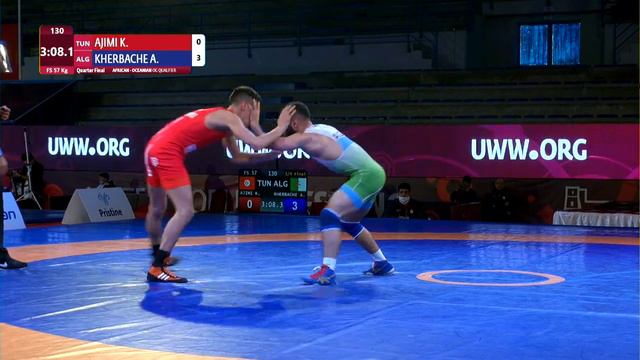 1/4 FS - 57 kg: K. AJIMI (TUN) v. A. KHERBACHE (ALG) смотреть онлайн