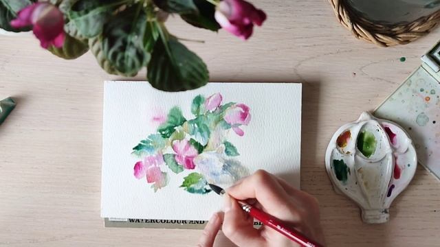 Тюля. Хомячок в цветах акварелью. смотреть онлайн