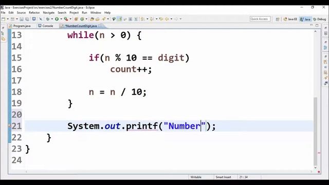 number count digit in java смотреть онлайн
