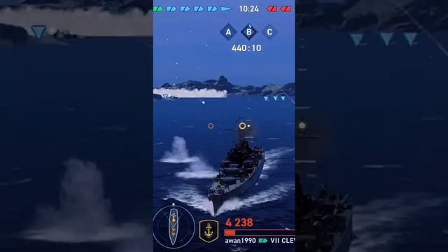 WoWs Legends go Mobile - Cruiser Tier VII "CLEVELAND" hujan artileri #gameplay #wowslegends #wows смотреть онлайн