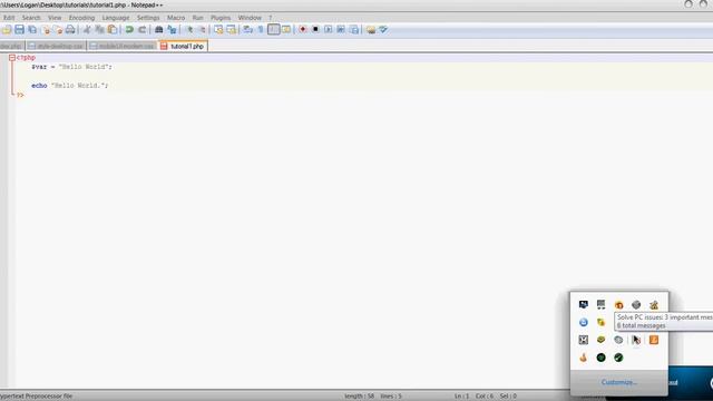 PHP Tutorial #1 | "Hello World" & Variables смотреть онлайн