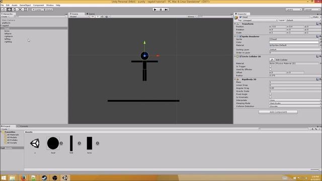 Unity 2D stick figure ragdoll tutorial смотреть онлайн