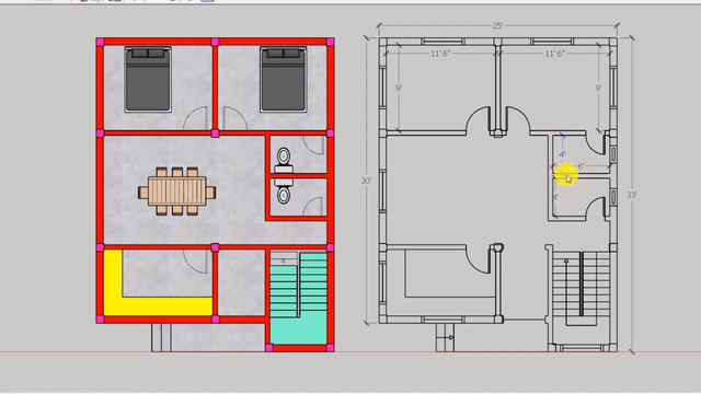 Modern Home Plan | 3D Animation | 25 X 33 | 3 Marla Plan | 825 Sft Ghar Ka Naksha