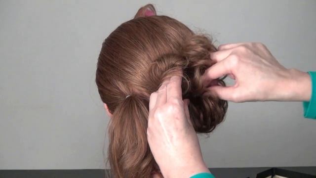 Вечерняя, свадебная прическа. Wedding prom hairstyle for medium hair смотреть онлайн