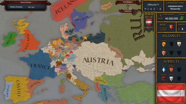 EU4 - Timelapse - MEIOU and Taxes 2.0 - Habsburg Austria [2/2] смотреть онлайн