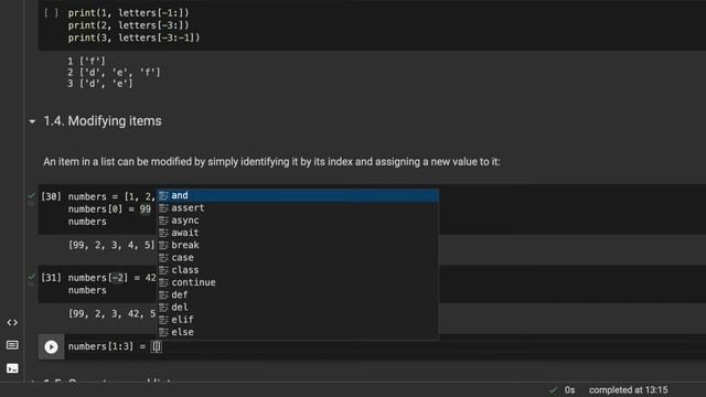 Lists - Modifying elements - Python смотреть онлайн