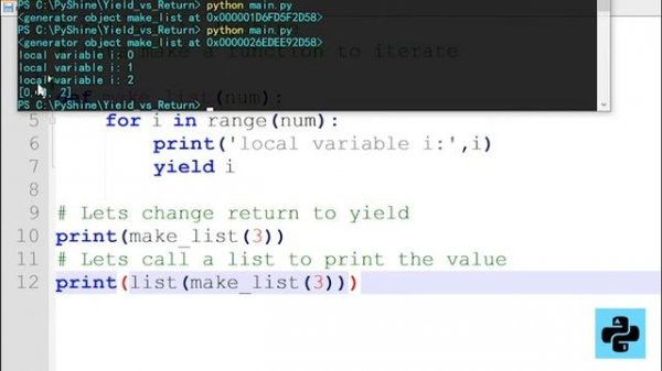 Basic difference between yield and return in Python