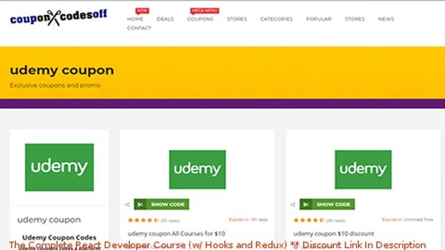The Complete React Developer Course (w/ Hooks and Redux) coupon - udemy discount смотреть онлайн