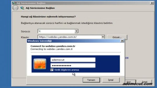 Webdav Yandex Disk Bilgisayara Bağlama