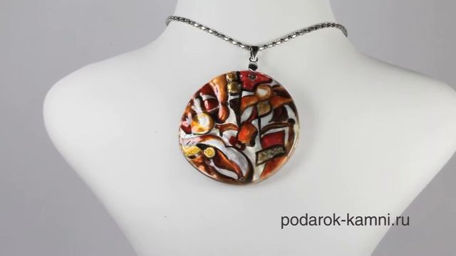 Кулон-перламутр с жемчугом Федоскинская росп. -Любовь- смотреть онлайн