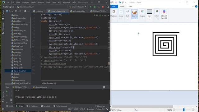 DRAW ANY FIGURE WITHOUT EVEN TOUCHING MOUSE AND KEYBOARD USING PYTHON GUI AND pyautogui MODULE смотреть онлайн