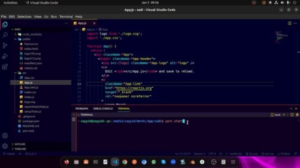 How to Install Yarn and Create React App using Terminal and Vs Code on Ubuntu LTS | Hammad Sadi