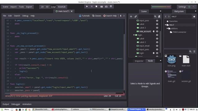 Godot login with PMSConnector - basic example(very basic) смотреть онлайн