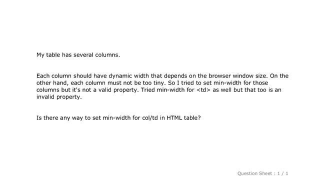 CSS : Set min-width in HTML table's td смотреть онлайн