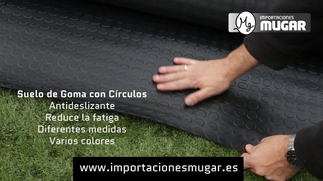 Suelo de goma de circulos. Antideslizante de Caucho Pirelli o de botones
